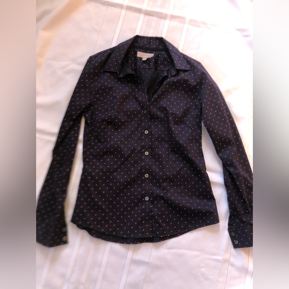 Banana Republic Polka Dot Button Down Top